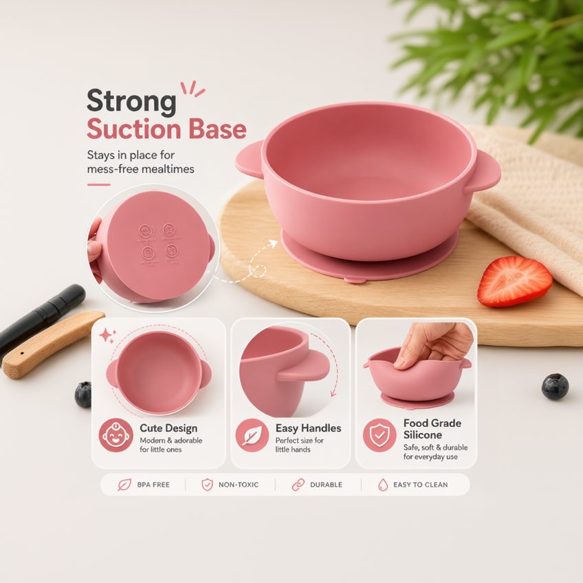Silicone Suction Bowl & Spoon Set
